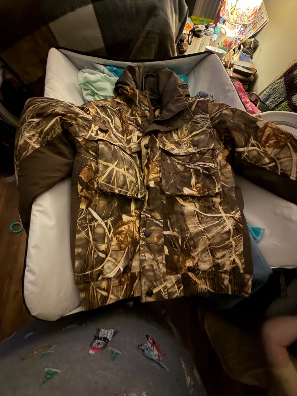 Youth Camo Puffer Jacket with Hood